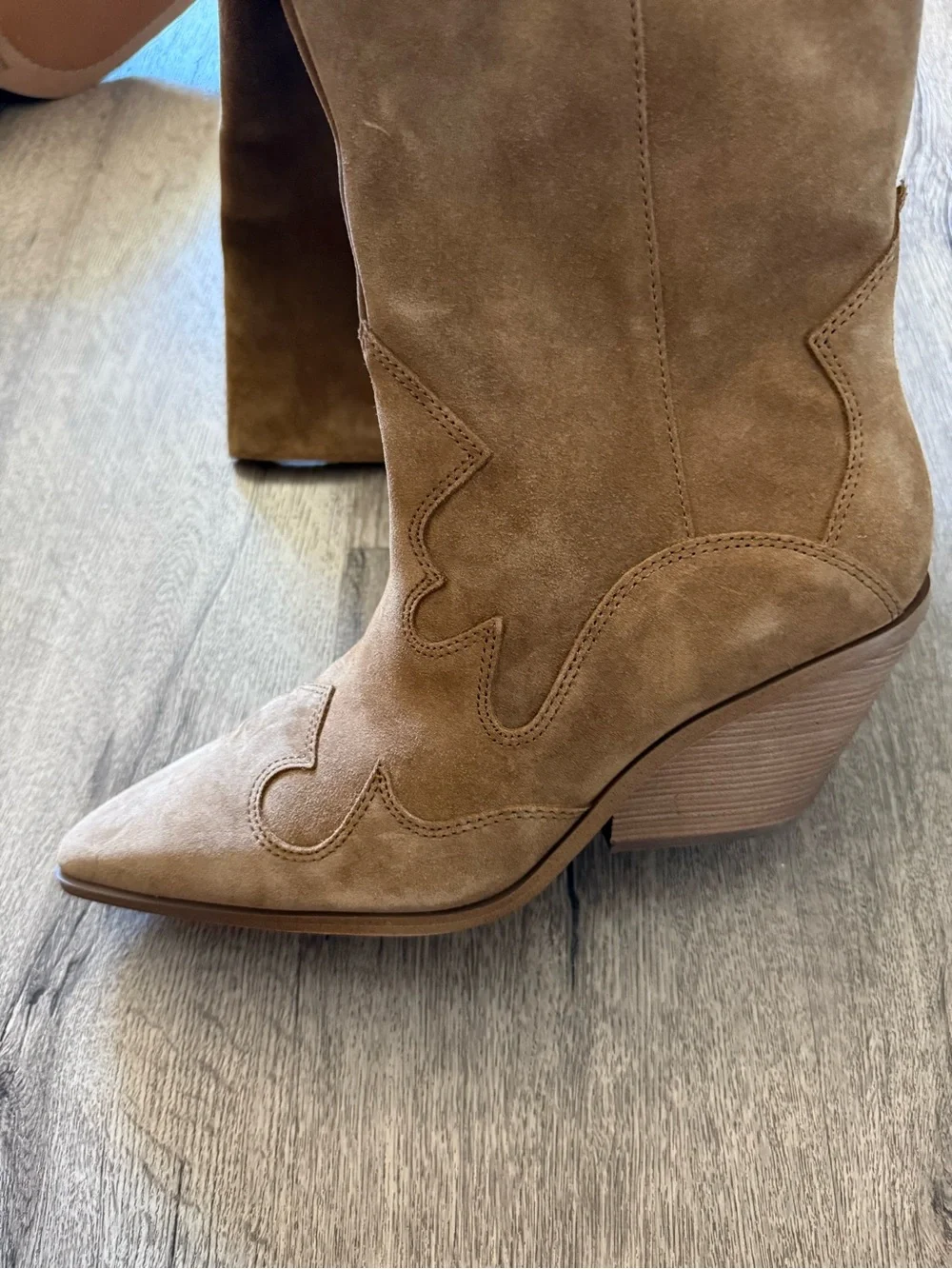 Vince Camuto Shaharla Tan Suede Over-the-Knee Western Boots Size 12M